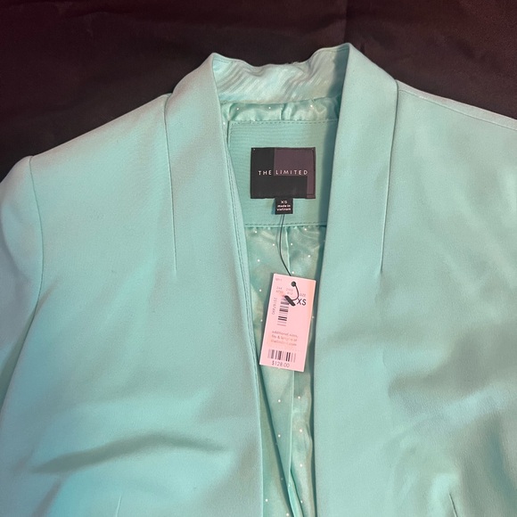 NWT EXPRESS Women's Open Front Aqua Green Blazer - Picture 4 of 4